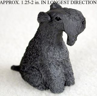 Kerry Blue Terrier Mini Resin Hand Painted Dog Figurine Statue Hand 