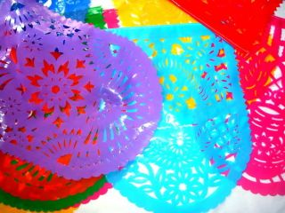MEXICAN FIESTA PAPEL PICADO VERTICAL SHEET WITH ASSORTED HANDCUT 