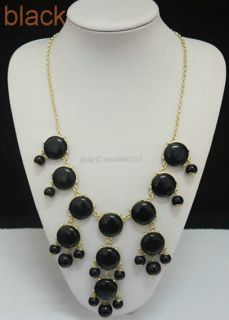 USA Bubble Bib Statement Fashion Chain mini BLACK necklace F&S BL6