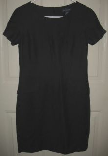 Womens Ann Taylor Size 4P 4 Petite Black Linen Dress Clothes