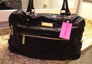 NEW Betsey Johnson Black Faux Sequin Weekender Travel Bag $135 Retail