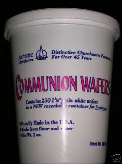 Communion Wafers 250 1 1/8 Plain White Wafers in Resealable Container