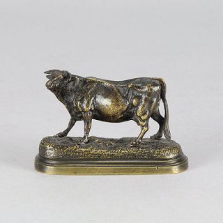   Miniature Bronze figure entitled Vache Debut by Jules Moigniez