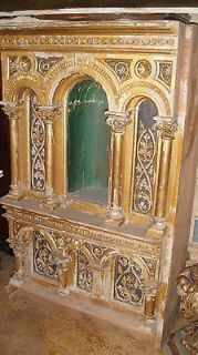 Layaway* 1of2 EXTRAORDINARY FRENCH ANTIQUE c1860 GILDED SHRINE ALTAR 4 