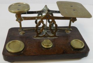 ANTIQUE GERMAN TABLE LEVER POSTAL SCALES BALANCE / cca 1910 / 350 g