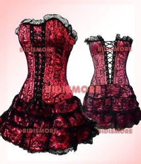 red floral gothic punk lolita corset dress s m l xl