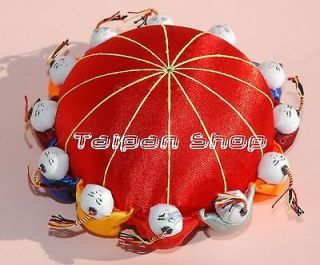 Chinese Handmade Satin Pin Cushion 12 Kids (Red color)