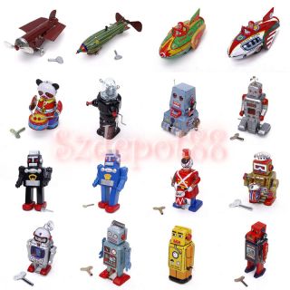   Wind up Robot Airplane Rocket Racer Drummer Collectible Model Toy