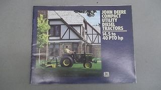 John Deere Sales Brochure Compact Utility Diesel Tractors 