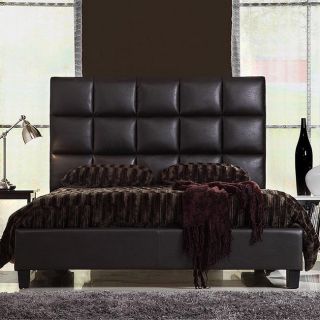   Dark Brown Upholstered King Size Bed Bedroom Furniture New
