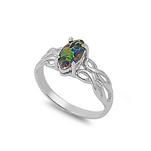 black opal sterling silver celtic ring 