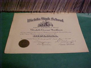 1928 wichita kansas high school diploma brooks mayberry time left
