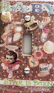For BABYs   Embellished Light Switch Plate Cover Hand Designed Baby 