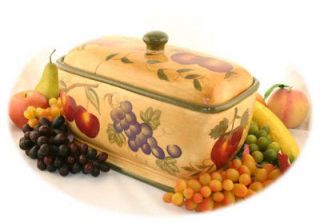 tuscan grape fruits bread box toast jar tuscany kitchen time