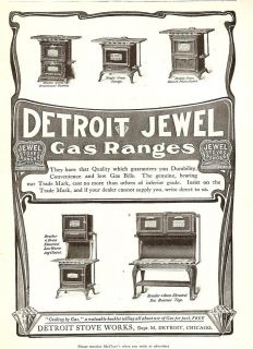 1905 detroit jewel stoves ranges kitchen art ad print returns