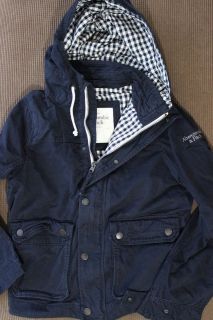 Abercrombie Fitch Men Navy blue hooded Kempshall Mountain Jacket 