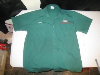 Mens Small OReilly Auto Parts Green S/S Button Down Shirts Cody L@@K