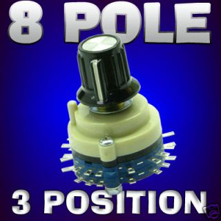 pole 3 position rotary selector switch 8p 3pos knob