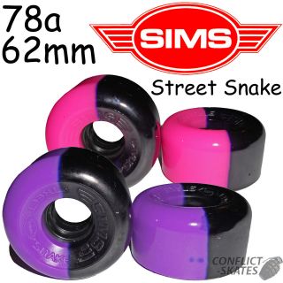 SIMS Street Snake 2 Tone Quad Skate wheels Roller Derby Outdoor Pink 