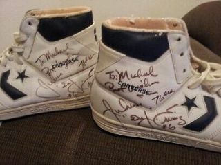 JULIUS DR. J ERVING GAME USED SHOES SIGNED AUTO CONVERSE ALL STARS 