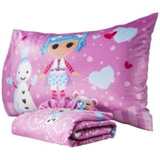 Lalaloopsy Pink Soft Target Twin Sheet + Pillowcase Set NWOT Micro 