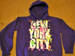   York City Splatter Paint Hoodie Sweatshirt. Justin Bieber style. NYC