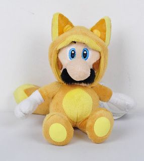   Super Mario Bros 7 Raccoon Tanooki Mario Plush Doll Toy Yellow TW1525