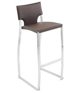 LumiSource Contemporary Pair of Coppola Bar Stool Brown Stackable BS 