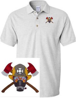   HELMET FIRE & RESCUE GOLF EMBROIDERED EMBROIDERY POLO SHIRT