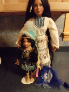 Kelly RuBert 21 tall w/stand & 14 tall w/stand Native American 