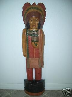 wooden indian cigar store chief cowboy statue 3 new time