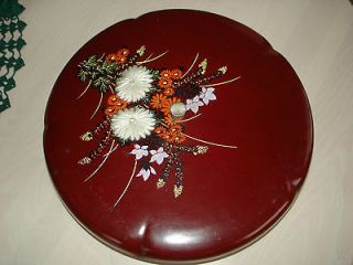   Lazy Susan Covered Relish Condiment Dish Bowl Sewing Asian Oriental