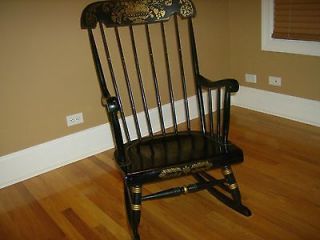 vintage antique black rocking chair 