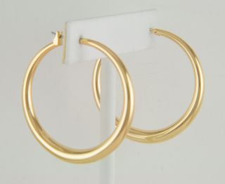 14kt yellow gold ep large graduated hoop earrings w rounded