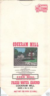Vintage Cockram Mill Corn Meal Bag Meadows Of Dan Virginia, Stuart 