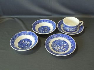 Misc Vintage Blue Willow Ware Dinnerware Cup Saucers Dessert Bowl