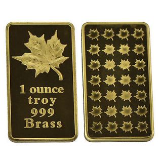 troy oz brass maple leaf bar brass one day