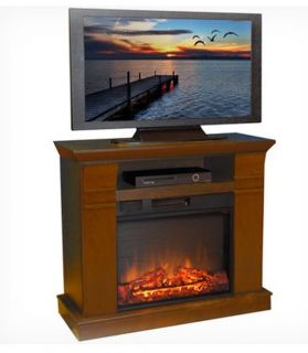   Electric Fireplace Heater Media Entertainment LCD Flat Screen TV Stand