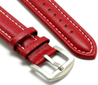 24mm genuine leather watch band red white xl size one