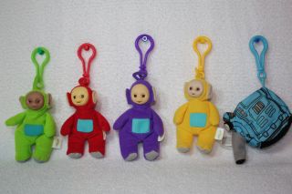 TELETUBBIES BACKPACK DOLL CLIPS SET Includes Noo Noo Great used 