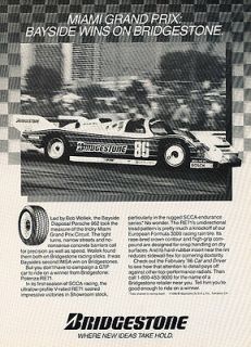 1986 Bridgestone Tires   Bayside   Classic Vintage Advertisement Ad 