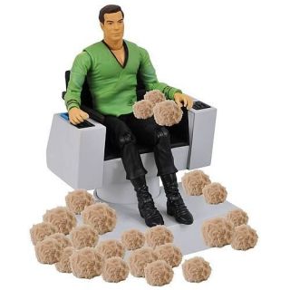 captain kirk in chair electronic with tribbles 