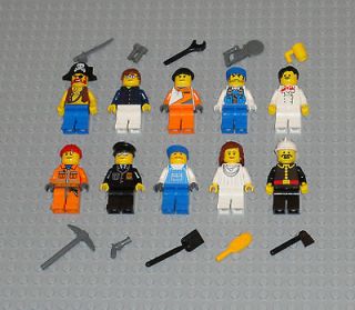 Lego MINIFIGURES Lot 10 People Police Girl Pirate Fireman City Toys 