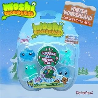   Moshlings 5 Figure Winter Wonderland Pack 3 Burnie Kissy Angel