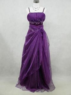 Cherlone Plus Size Satin Purple Prom Ball Gown Wedding/Evening Party 
