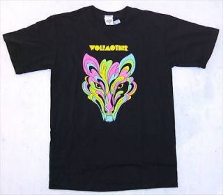 wolfmother color wolf head black t shirt youth m new