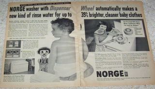 1956 ad norge baby diaper laundry dryer washer print ad  7 