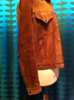 LEVI`S STRAUSS SHORTHORN 1960`S COWHIDE LEATHER BIG E WESTERN JACKET 