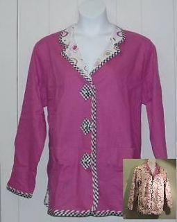 Koos Of Course Reversible Solid/Printed Jacket Size M Fuchsia