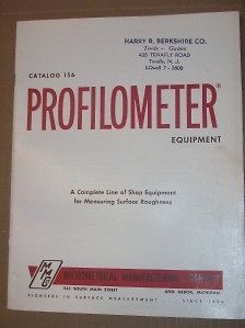 Micrometrical Catalog~Profil​ometer Tool~Tracer/Pi​lotors